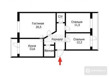 80 м², 3-комнатная квартира, этаж 1 из 5, 80 м², изображение - 14