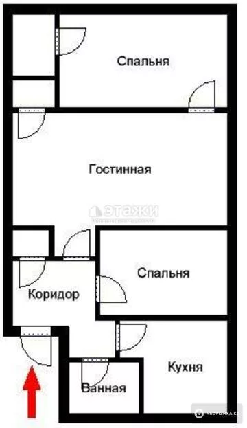 56 м², 3-комнатная квартира, этаж 4 из 5, 56 м², изображение - 19
