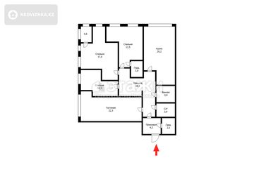 117 м², 4-комнатная квартира, этаж 6 из 7, 117 м², изображение - 17