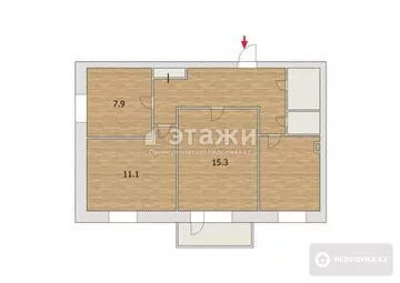 60 м², 3-комнатная квартира, этаж 4 из 5, 60 м², изображение - 11