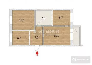 60 м², 3-комнатная квартира, этаж 4 из 5, 60 м², изображение - 12