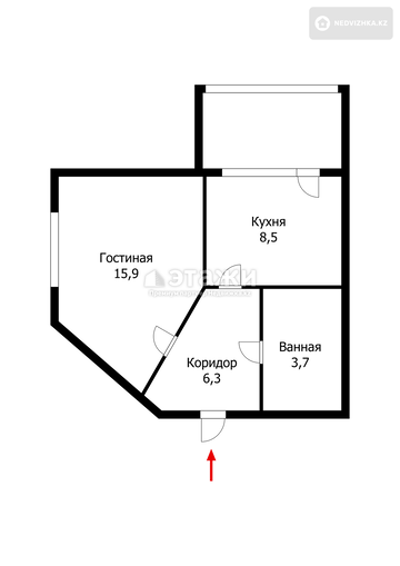 36 м², 2-комнатная квартира, этаж 5 из 14, 36 м², изображение - 18