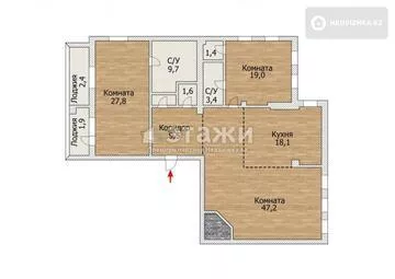 104.5 м², 3-комнатная квартира, этаж 3 из 9, 104 м², изображение - 38
