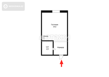 18 м², 1-комнатная квартира, этаж 7 из 12, 18 м², изображение - 5
