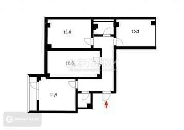 83 м², 3-комнатная квартира, этаж 13 из 16, 83 м², изображение - 5