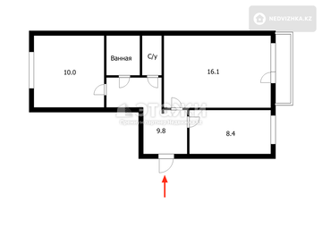 48 м², 2-комнатная квартира, этаж 5 из 5, 48 м², изображение - 9