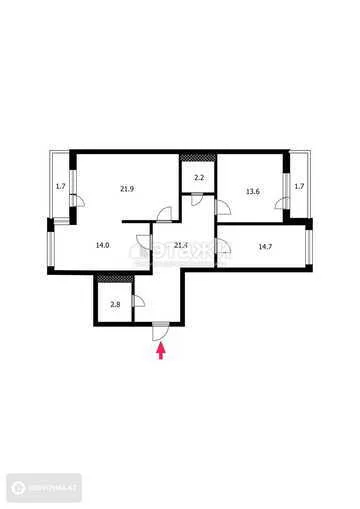 90 м², 3-комнатная квартира, этаж 5 из 9, 90 м², изображение - 6