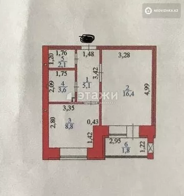 38 м², 1-комнатная квартира, этаж 5 из 16, 38 м², изображение - 6