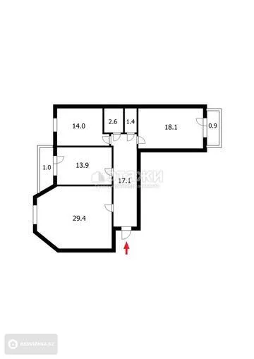 98.2 м², 3-комнатная квартира, этаж 8 из 9, 98 м², изображение - 6