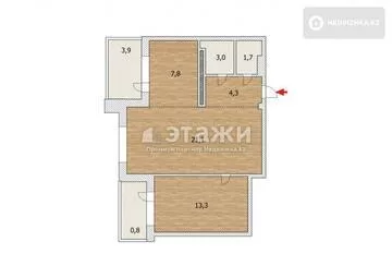 64 м², 3-комнатная квартира, этаж 13 из 14, 64 м², изображение - 12