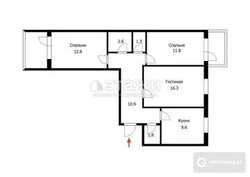 66.4 м², 3-комнатная квартира, этаж 1 из 5, 66 м², изображение - 21