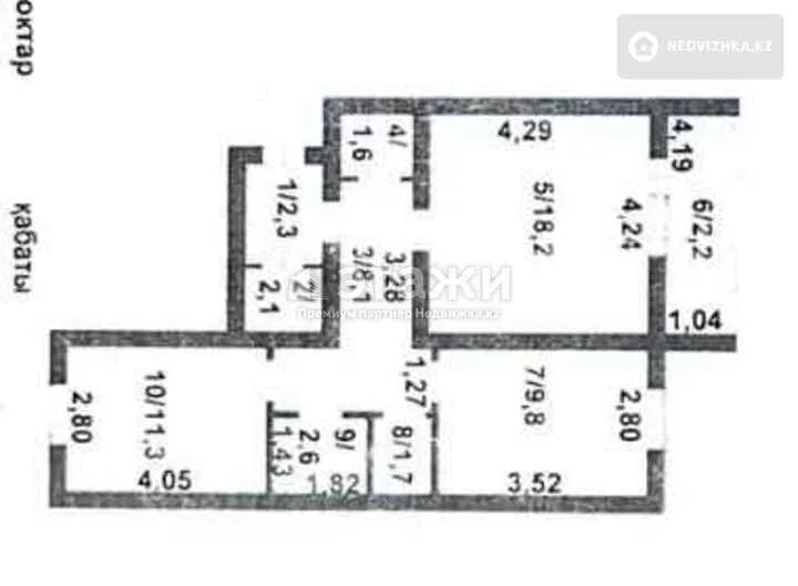 59 м², 3-комнатная квартира, этаж 3 из 3, 59 м², изображение - 1