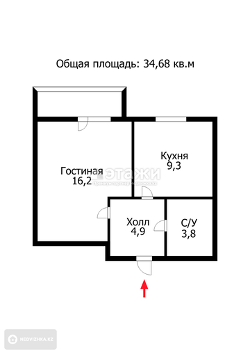 37 м², 1-комнатная квартира, этаж 6 из 7, 37 м², изображение - 8