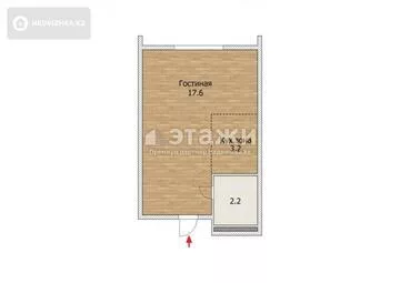 21 м², 1-комнатная квартира, этаж 2 из 13, 21 м², изображение - 13