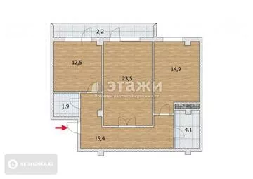 2-комнатная квартира, этаж 4 из 13, 83 м²