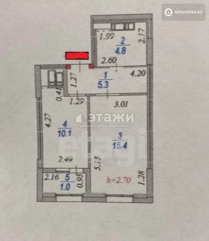 36.6 м², 1-комнатная квартира, этаж 17 из 22, 37 м², изображение - 1