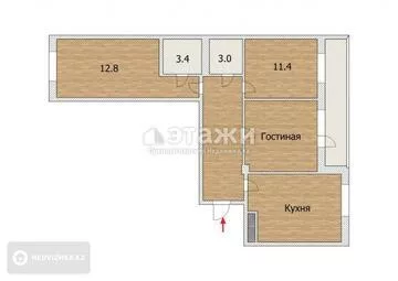 82 м², 3-комнатная квартира, этаж 9 из 12, 82 м², изображение - 13