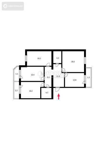 116.5 м², 4-комнатная квартира, этаж 5 из 9, 116 м², изображение - 12