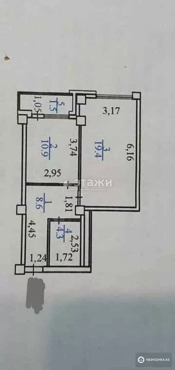 44.7 м², 1-комнатная квартира, этаж 7 из 23, 45 м², изображение - 8