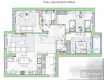 4-комнатная квартира, этаж 6 из 7, 128 м²