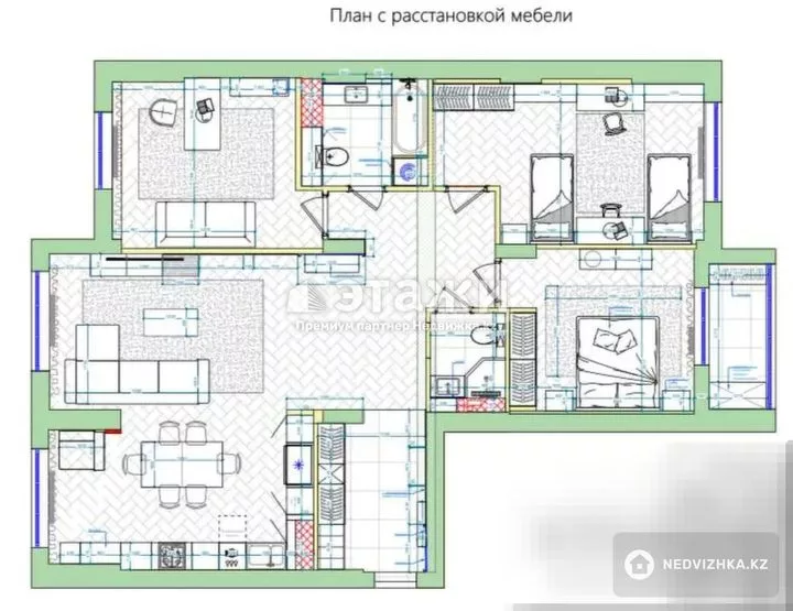 128.1 м², 4-комнатная квартира, этаж 6 из 7, 128 м², изображение - 1