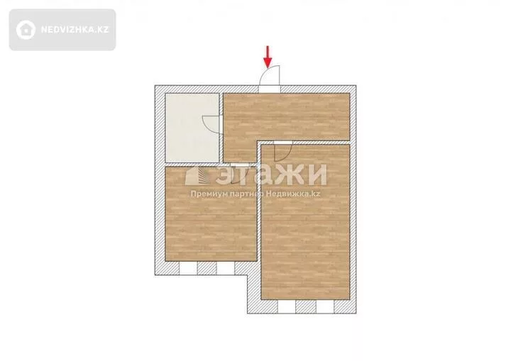 39.1 м², 1-комнатная квартира, этаж 9 из 9, 39 м², изображение - 1