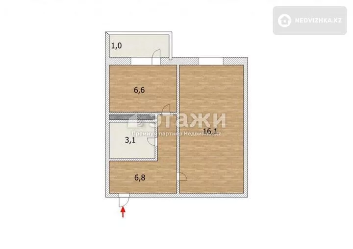 32 м², 1-комнатная квартира, этаж 4 из 17, 32 м², изображение - 1