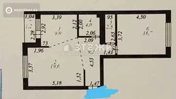 62.2 м², 2-комнатная квартира, этаж 9 из 10, 62 м², изображение - 11
