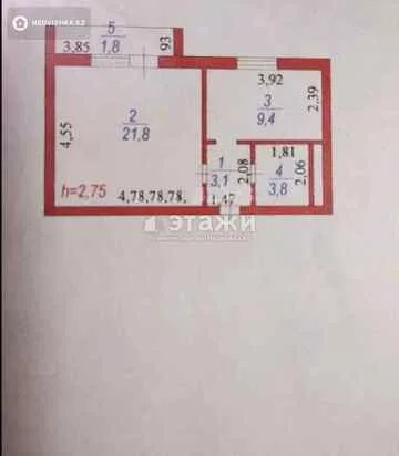39.9 м², 1-комнатная квартира, этаж 11 из 12, 40 м², изображение - 4