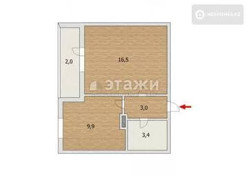 38.7 м², 1-комнатная квартира, этаж 4 из 5, 39 м², изображение - 9