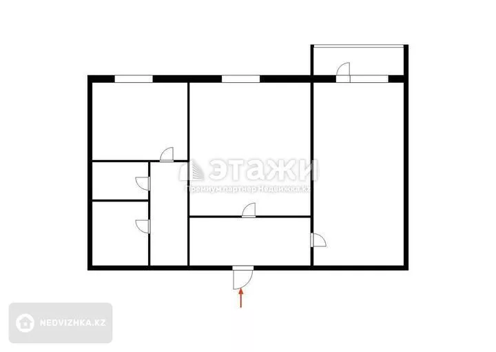 43 м², 2-комнатная квартира, этаж 3 из 5, 43 м², изображение - 1