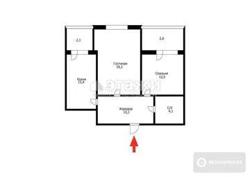 63 м², 2-комнатная квартира, этаж 4 из 15, 63 м², изображение - 6