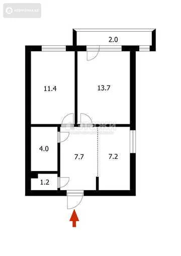 50 м², 2-комнатная квартира, этаж 8 из 9, 50 м², изображение - 5