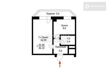 39.2 м², 1-комнатная квартира, этаж 5 из 6, 39 м², изображение - 31