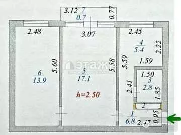 47 м², 2-комнатная квартира, этаж 2 из 5, 47 м², изображение - 6