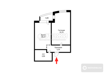 45 м², 1-комнатная квартира, этаж 5 из 13, 45 м², изображение - 14