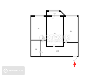 60 м², 2-комнатная квартира, этаж 5 из 6, 60 м², изображение - 23