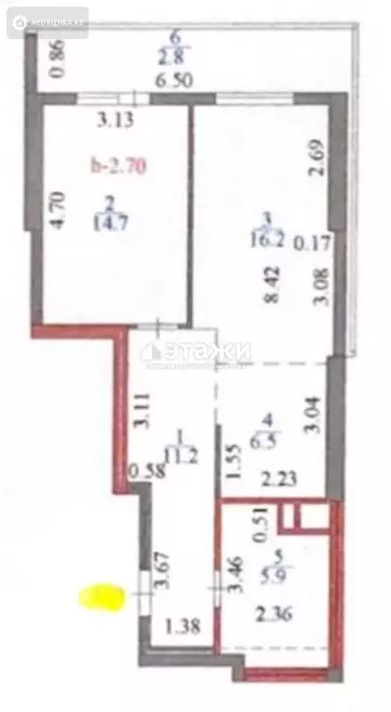 57 м², 2-комнатная квартира, этаж 2 из 22, 57 м², изображение - 21