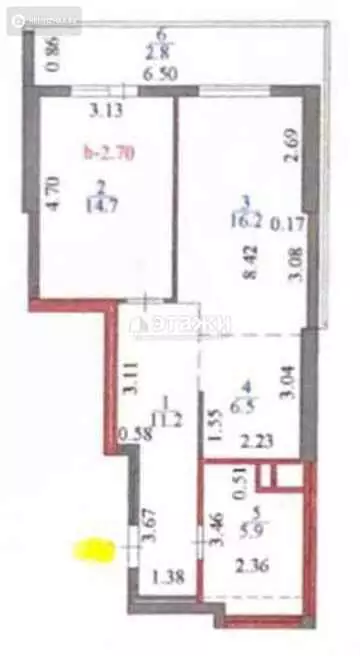 57 м², 2-комнатная квартира, этаж 2 из 22, 57 м², изображение - 22