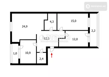 94.9 м², 3-комнатная квартира, этаж 5 из 12, 95 м², изображение - 38