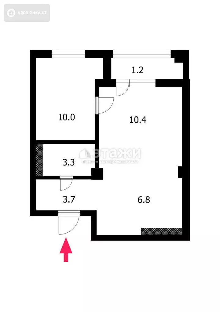 56 м², 2-комнатная квартира, этаж 5 из 9, 56 м², изображение - 1