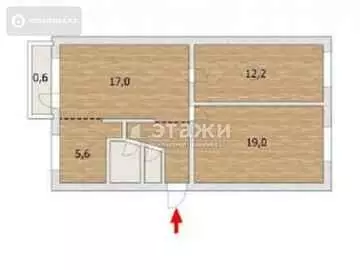 55 м², 2-комнатная квартира, этаж 5 из 5, 55 м², изображение - 7