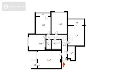 116 м², 4-комнатная квартира, этаж 15 из 17, 116 м², изображение - 32