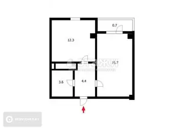 38.2 м², 1-комнатная квартира, этаж 7 из 15, 38 м², изображение - 9