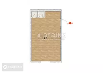 1-комнатная квартира, этаж 3 из 5, 18 м²