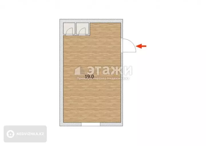 18 м², 1-комнатная квартира, этаж 3 из 5, 18 м², изображение - 1