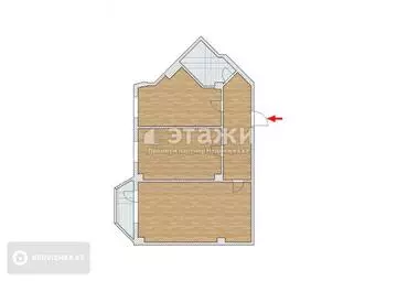 60 м², 2-комнатная квартира, этаж 7 из 16, 60 м², изображение - 10