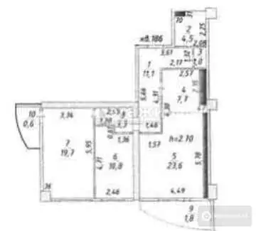 84.1 м², 3-комнатная квартира, этаж 23 из 24, 84 м², изображение - 33