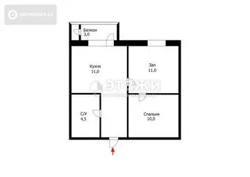 50 м², 1-комнатная квартира, этаж 14 из 14, 50 м², изображение - 13