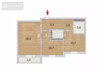 55 м², 2-комнатная квартира, этаж 3 из 12, 55 м², изображение - 15